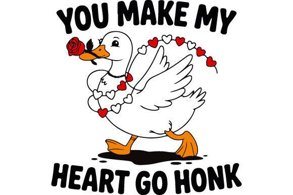 Funny Valentine Goose PNG: Graphics & Freebies
