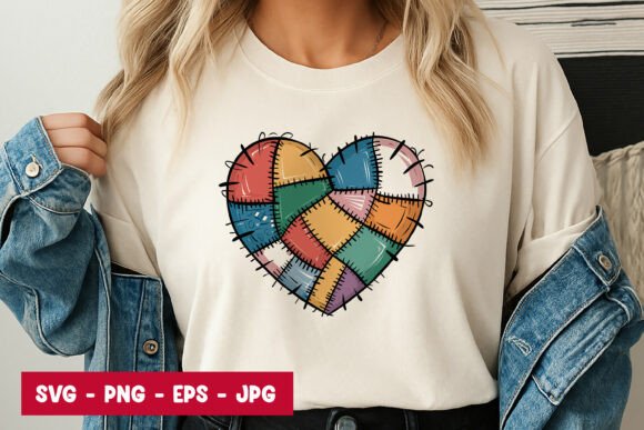 Patchwork Heart Love SVG PNG: Graphics Freebies